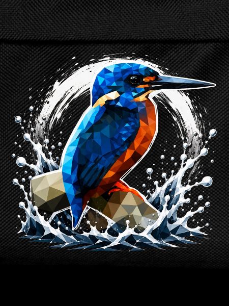 Low Poly Kingfisher Bird Design