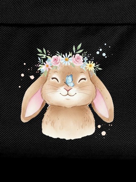 Hase mit Blumenkrone
