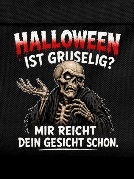 Halloween Skelett Grim Reaper Spruch