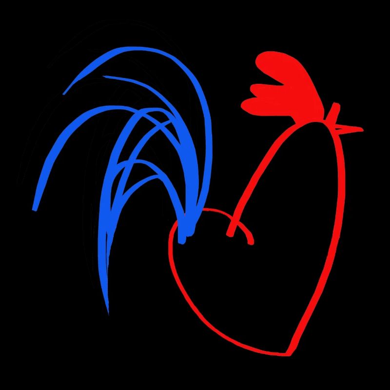 rooster blue white red