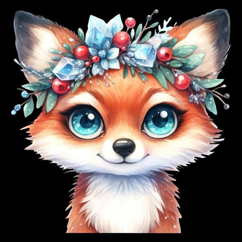 Winter Fuchs mit Eiskristallkrone