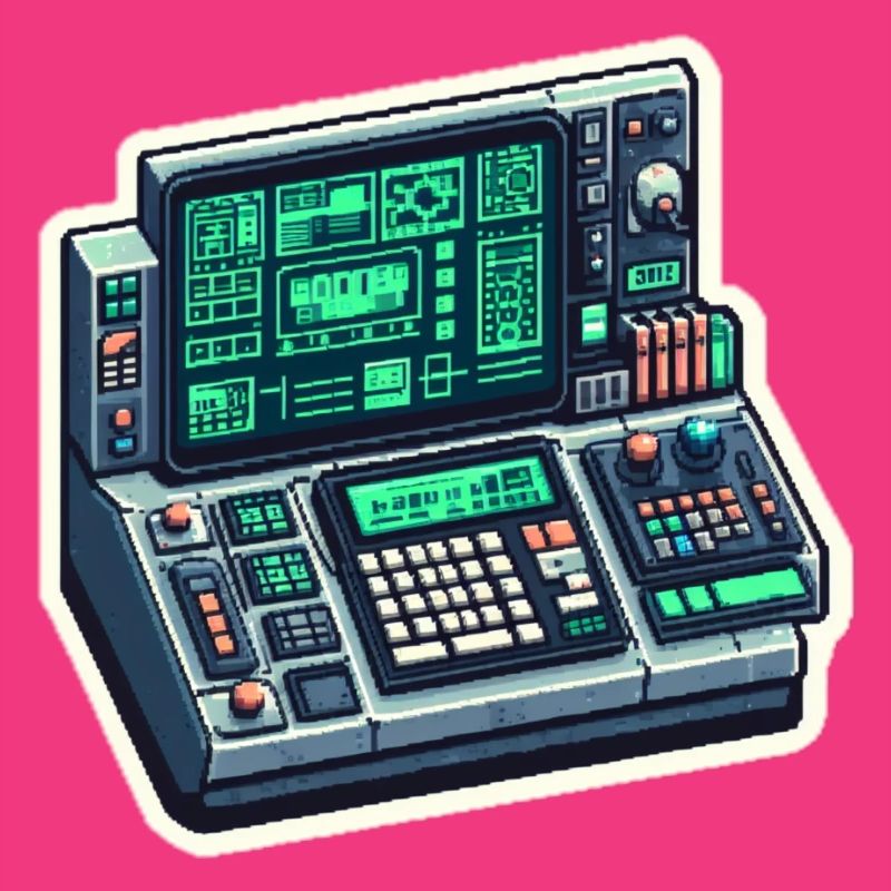 Retro Computer Console Neon