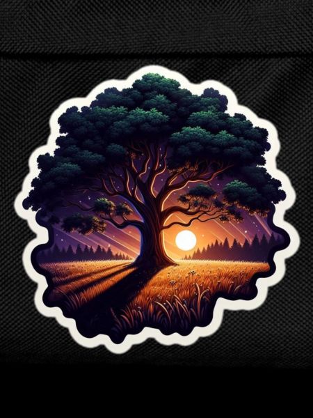 Sonnenuntergangsbaum Sticker