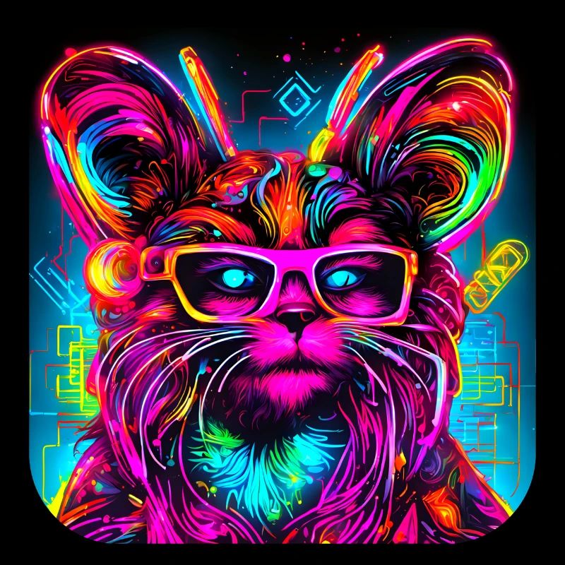 Néon Cyberglow UV Style abstrait