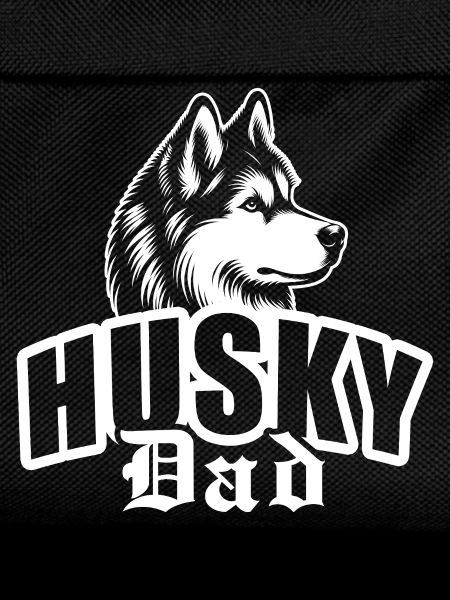 "Husky Dad" with dog head