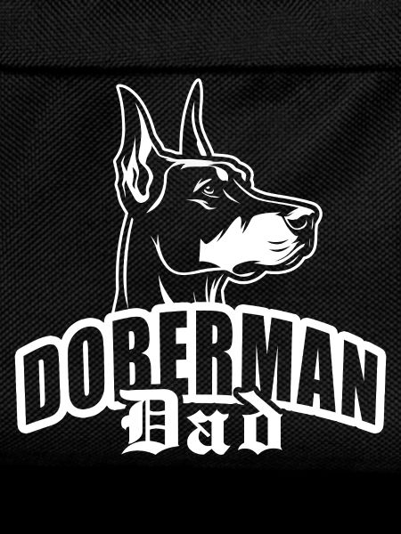 "Doberman Dad" with dog head