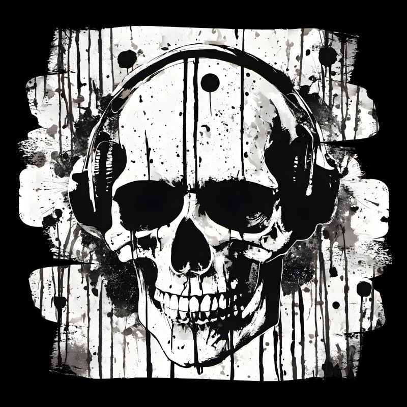 Skull Splash Trash Polka Tattoo