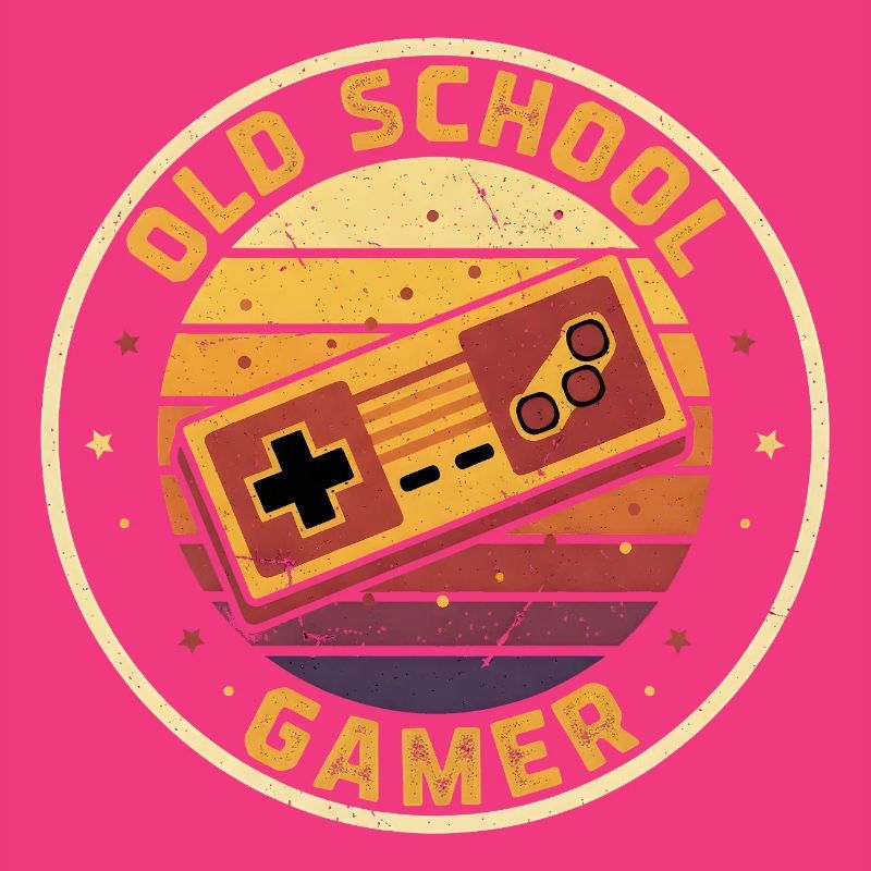 Old School Gamer Sunset Controller Retro Zocker