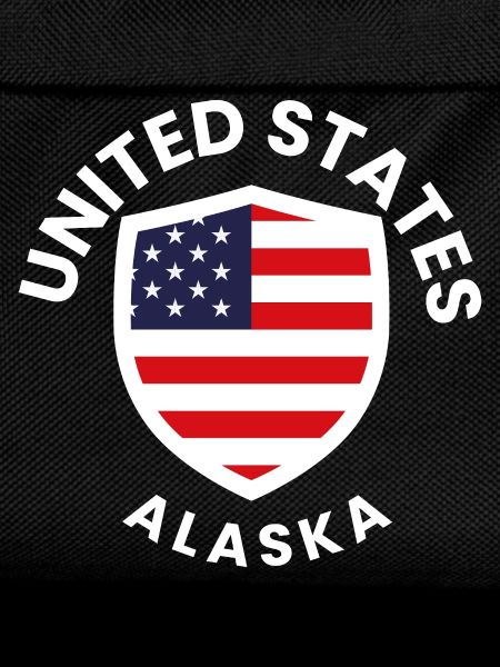 Alaska USA Shield with Flag
