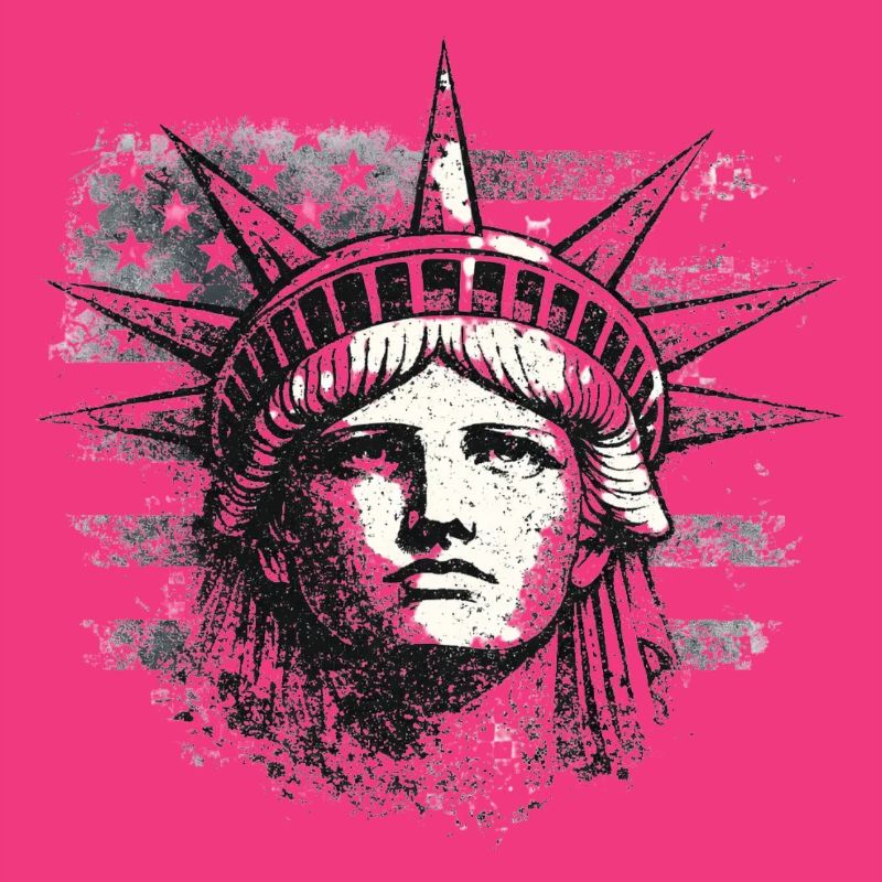 Freiheitsstatue mit US-Flagge