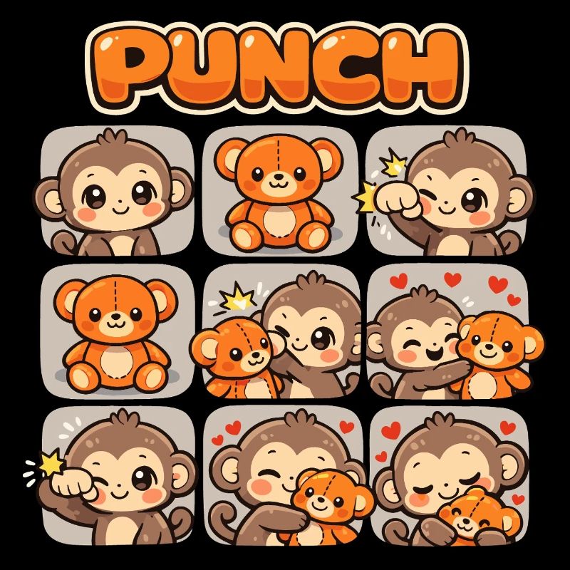 Cadeau de poing de poing de bébé singe mignon