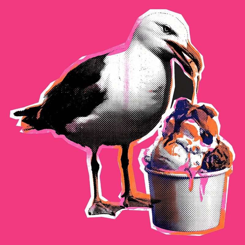 Möwe Isst Eis