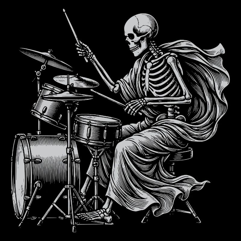 Batteur squelette avec cape