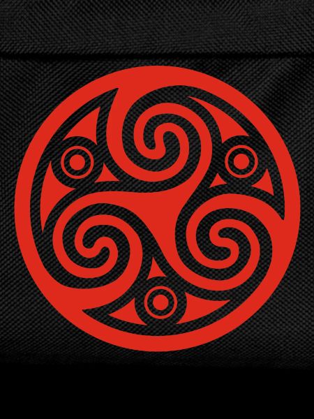 Celtic circle and spiral (red)