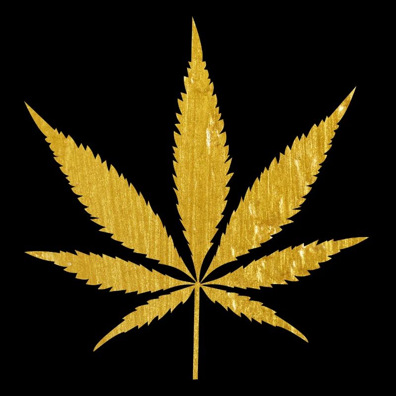 Golden Marijuana Leaf Illustration