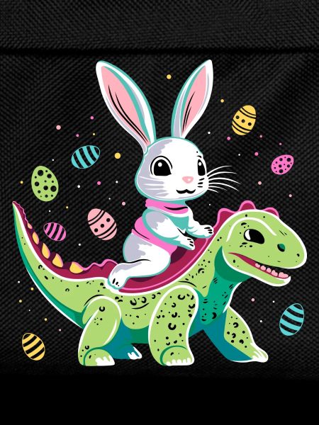 Easter Bunny Rides Dinosaur
