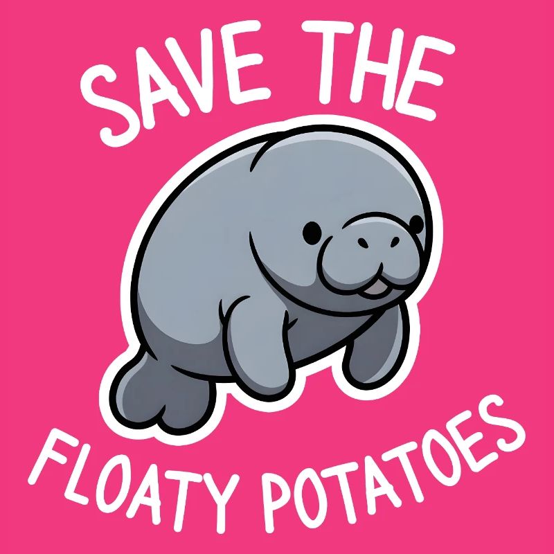 Cute Manatee Save the Floaty Potatoes 
