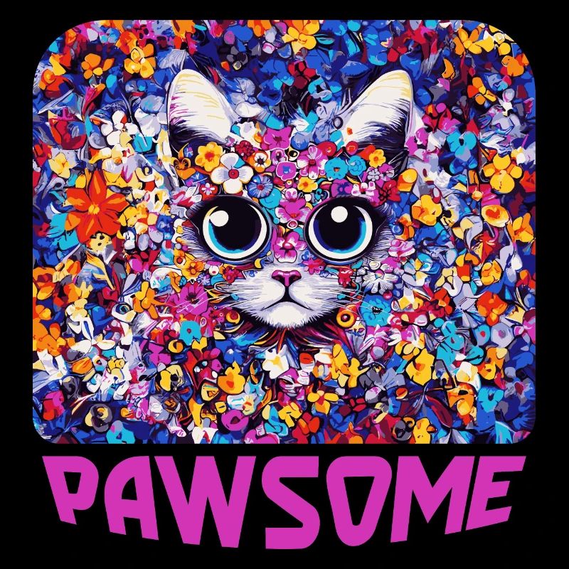 Pawsome - Cat in Flowers