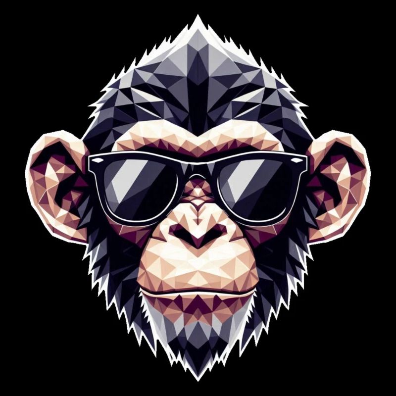 Affe Brille Polygon