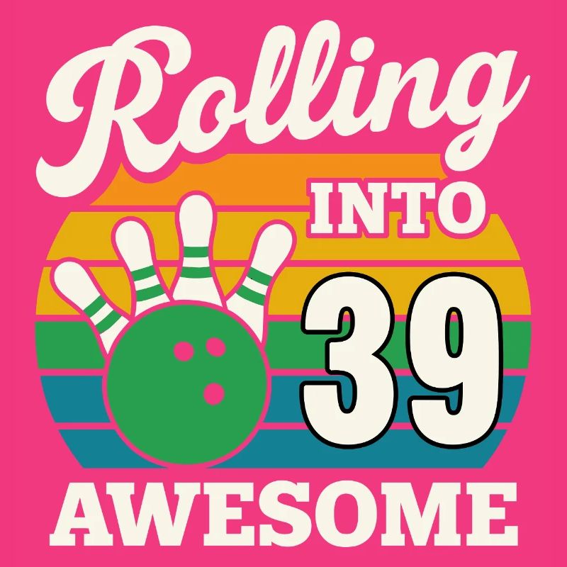 Bowling 39e anniversaire célébration graphique