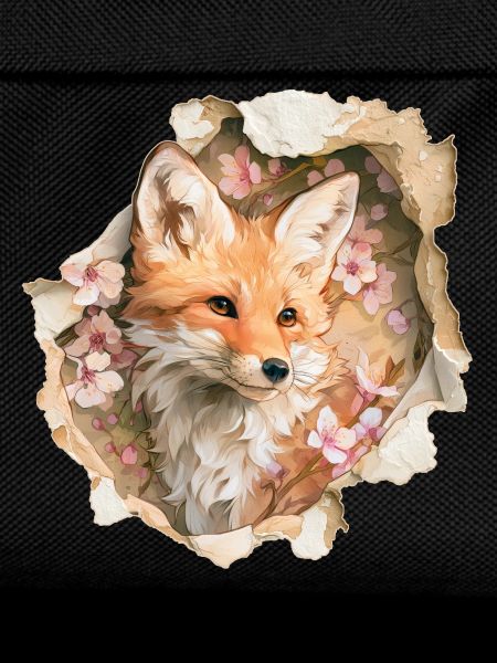 Fox with cherry blossoms