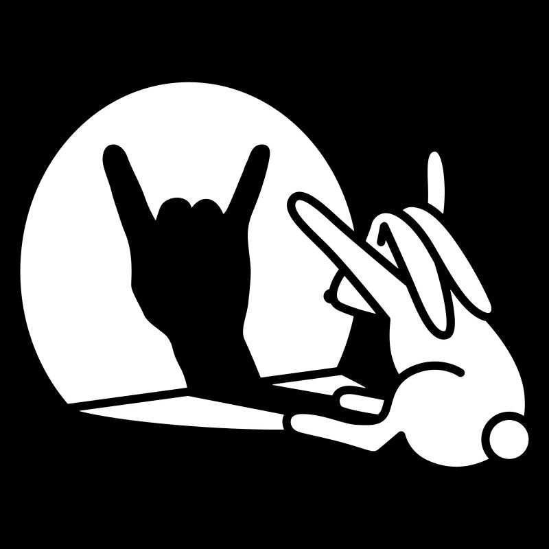 Rabbit shadow hand ROCK music HARD ROCK fan
