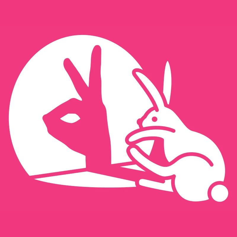 Funny Rabbit shadow hand puppet hare pop art