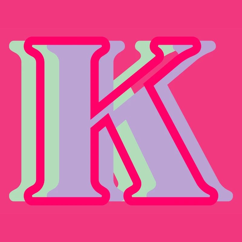 Lettre k multicolore