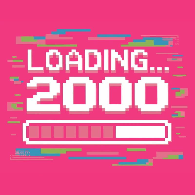 Pixel Retro Design Loading 2000