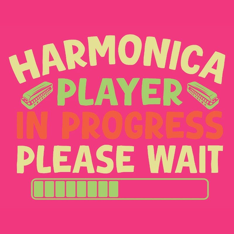 Funny Harmonica Player In Progress Harmonica