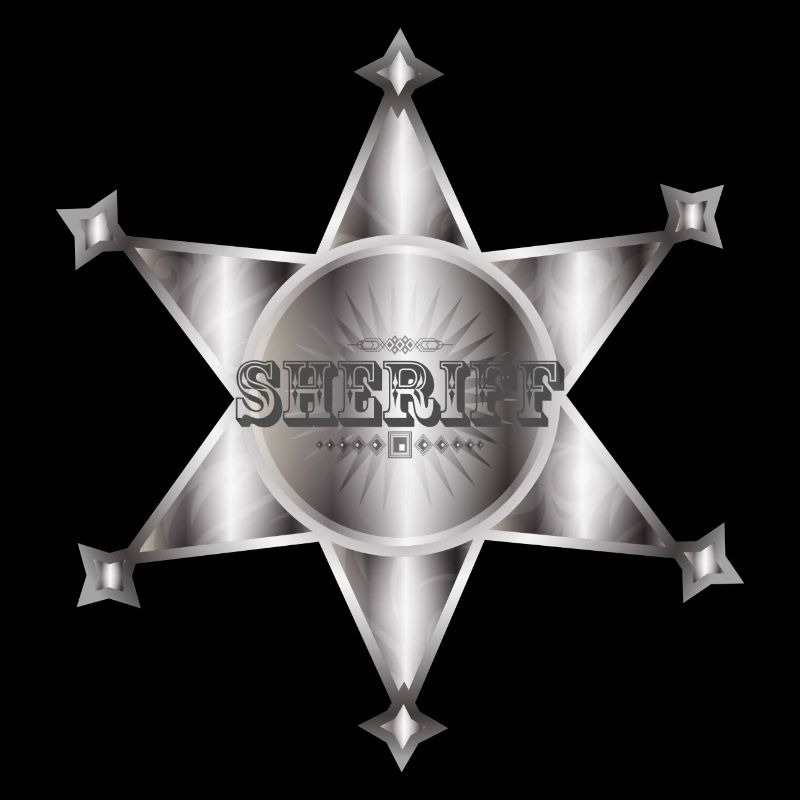 extraordinaire étoile de shérif argentée