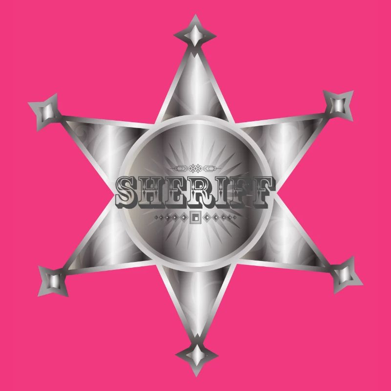 extraordinary silver-colored sheriff's star