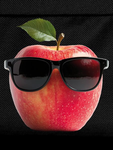 Apfel mit Sonnenbrille