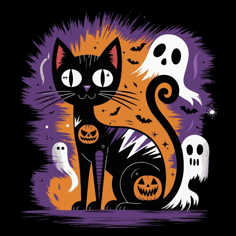 Chat d’Halloween effrayant
