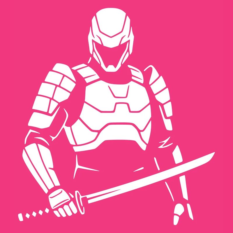 Cyberpunk Samurai Robot Warrior Vector