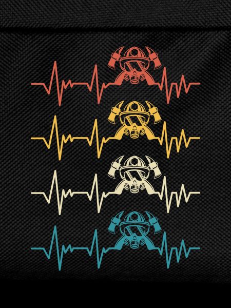 Retro Firefighter Heartbeat Firefighter
