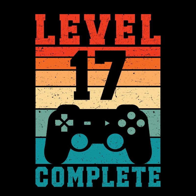 17th Birthday Level 17 Complete 17 Years Gamer