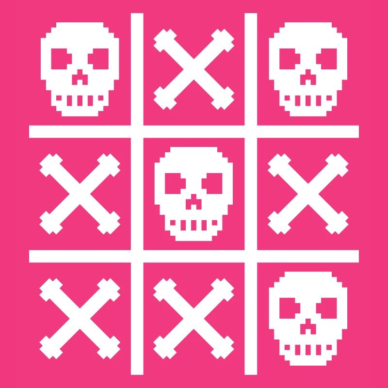 Pixel Schädel und Knochen Nuller & Kreuze