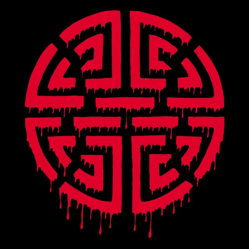 Graffiti eines roten Labyrinths