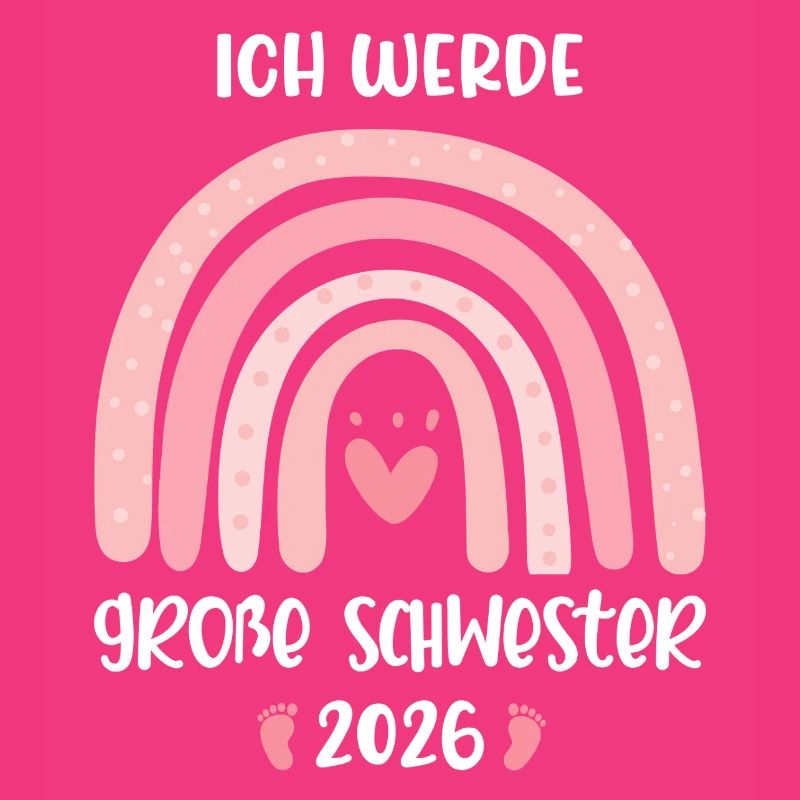 Ich werde große Schwester 2026 Regenbogen Mädchen