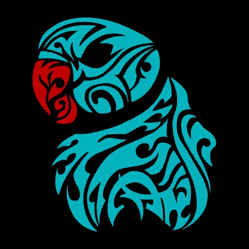 Blue ringneck parrot tattoo