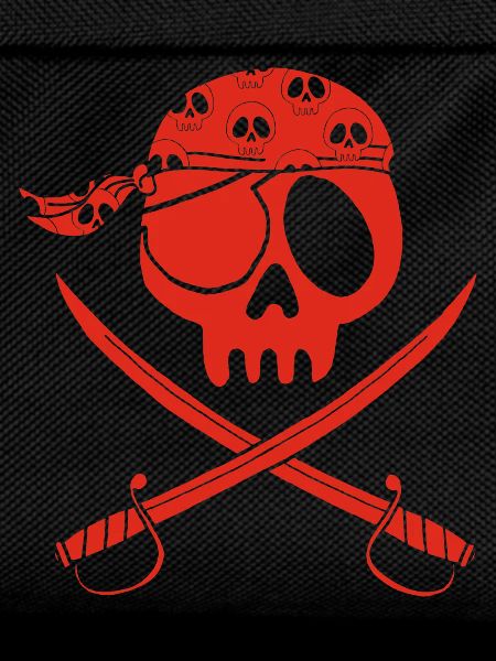Red pirate skull