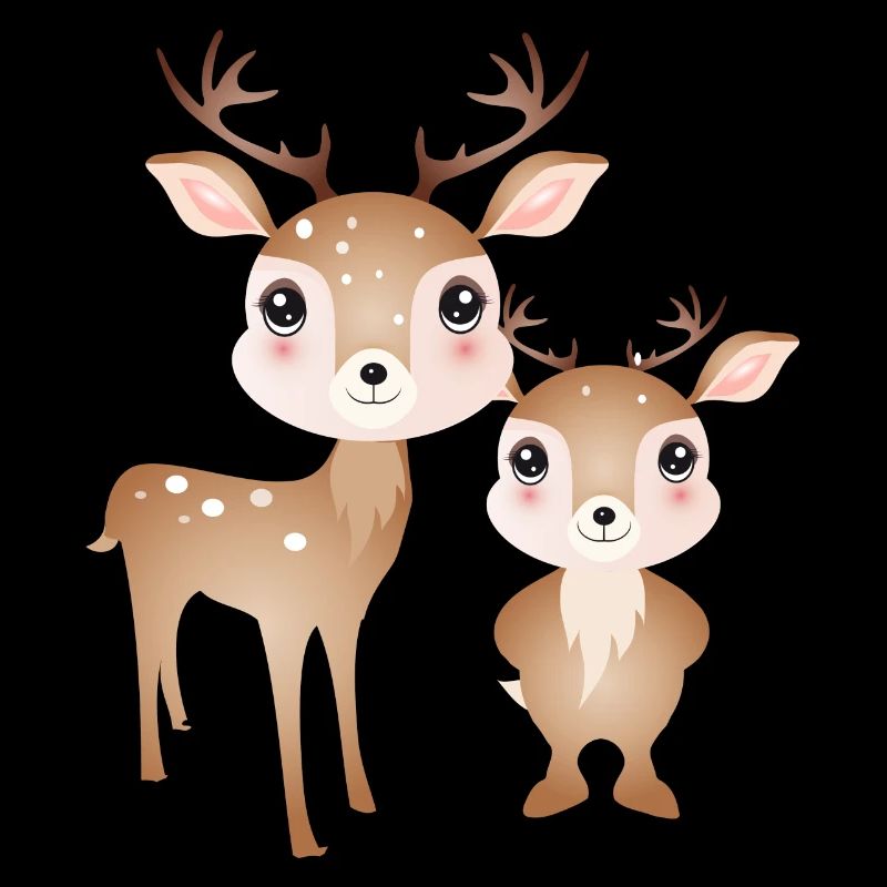 Deux cerfs mignons - motif préféré pour deux
