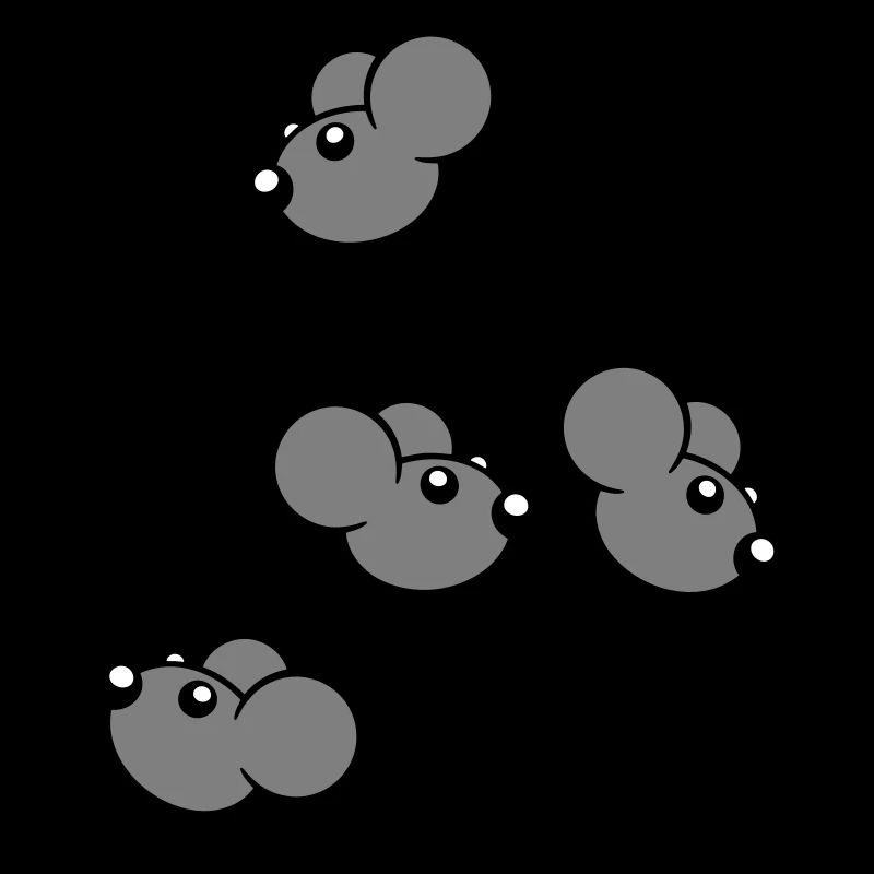 Lots of Mice Peeping 4 Mouse Holes Wall Hole Pattern
