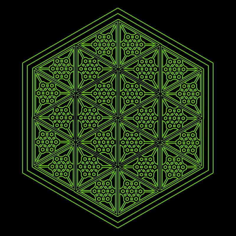 Geometric Hexagon Pattern Yoga Goa Psytrance
