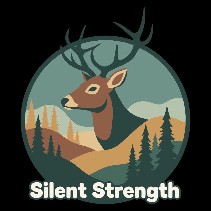 Cerfs de force silencieuse dans la forêt