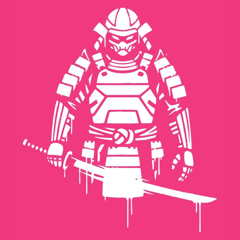 Shogun Samurai Armor Graffiti Vector