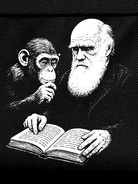Charles Darwin lernt mit Monkey
