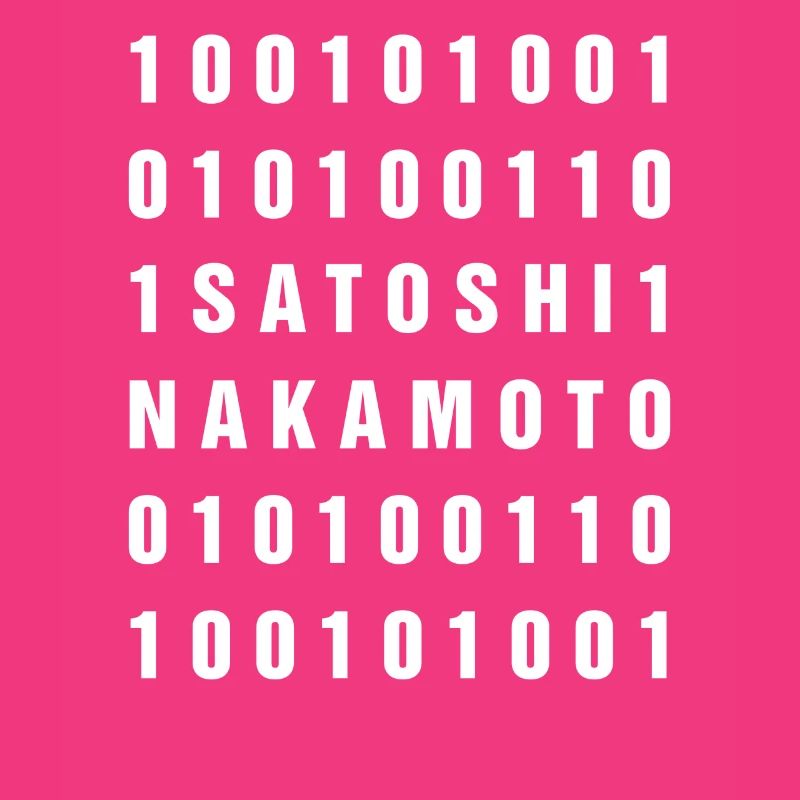 Binary 100101001 Satoshi Nakamoto Bitcoin