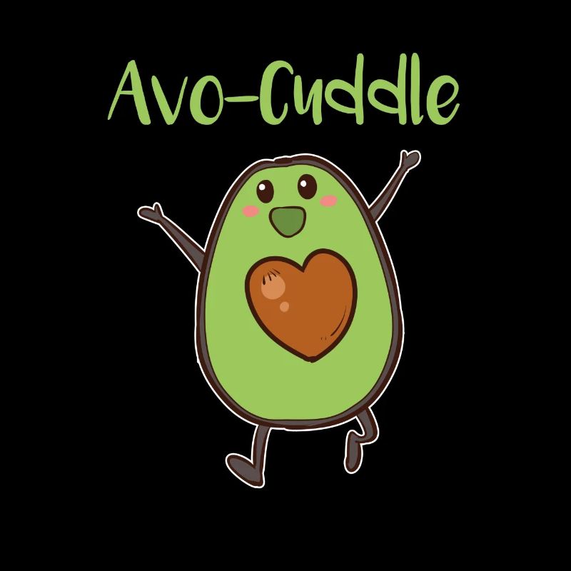 Avocado cuddling Valentine's Day cuddling love heart